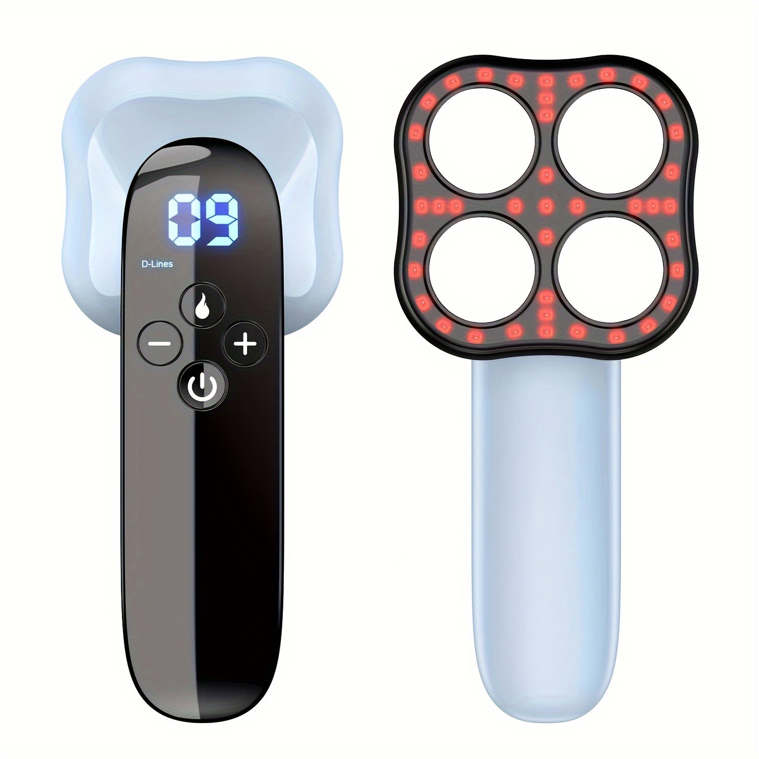 Rechargeable Handheld Massager With 4-Point Head(Blue)