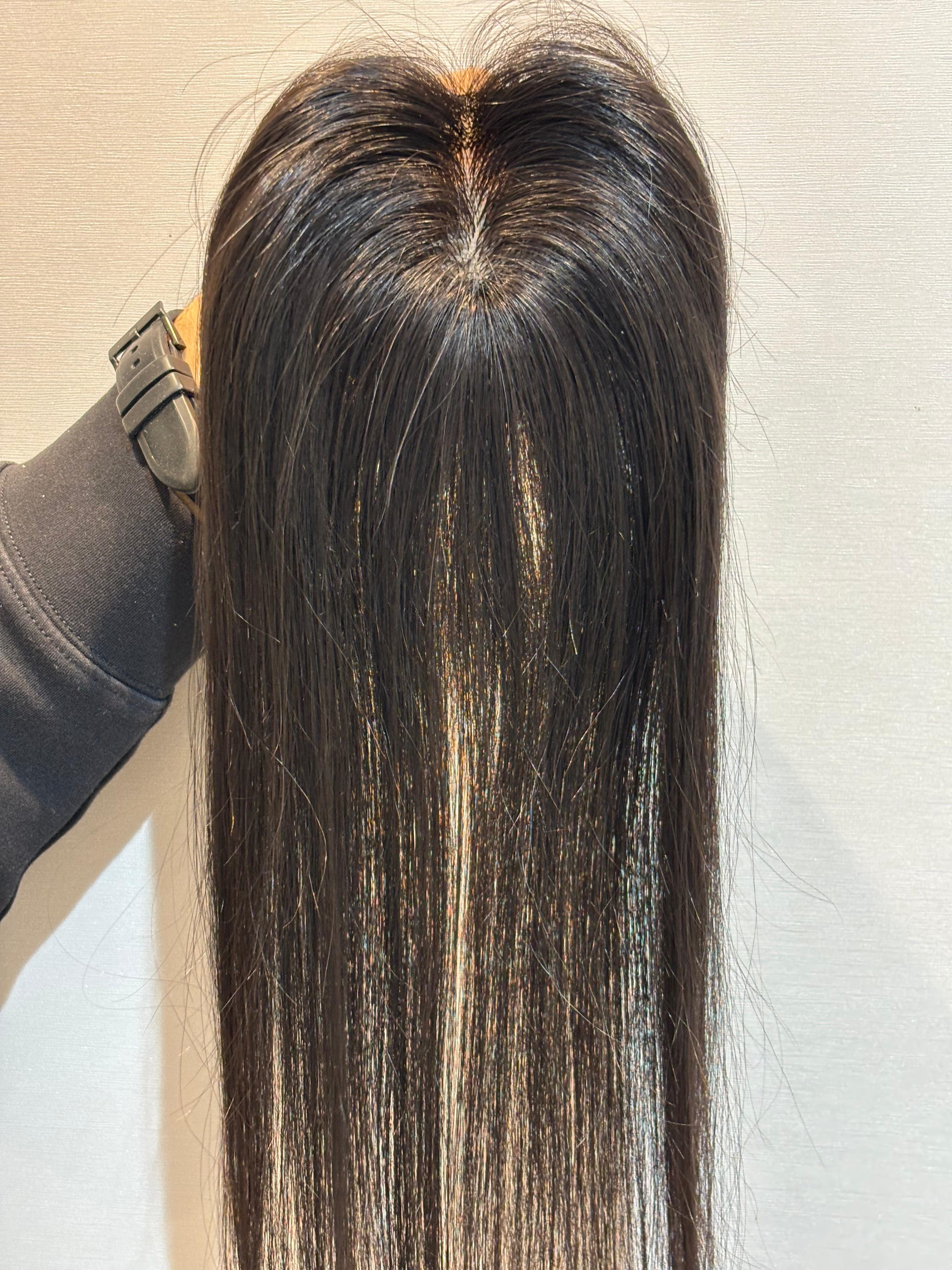 Hair Topper for Volume & Thin Hair | Silk Base | Natural Black | Straight | Remy Hair India